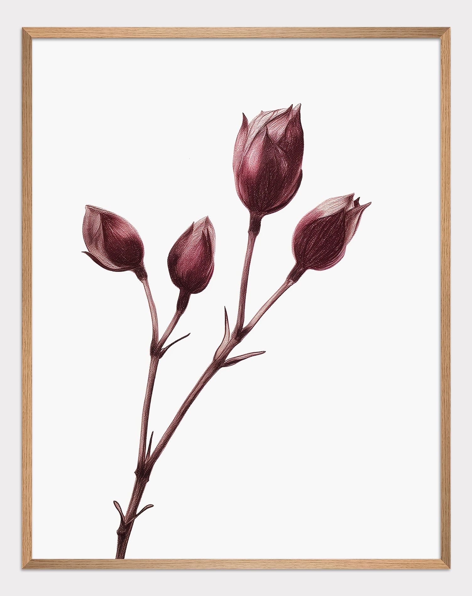 Burgundy bud minimalism Poster - ArtDarts poster