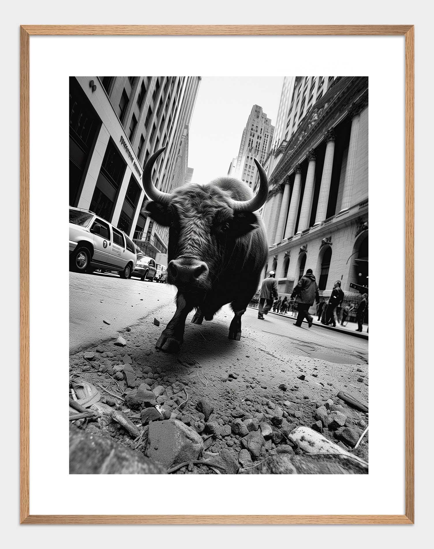 Buffalo in the big city Poster - ArtDarts poster