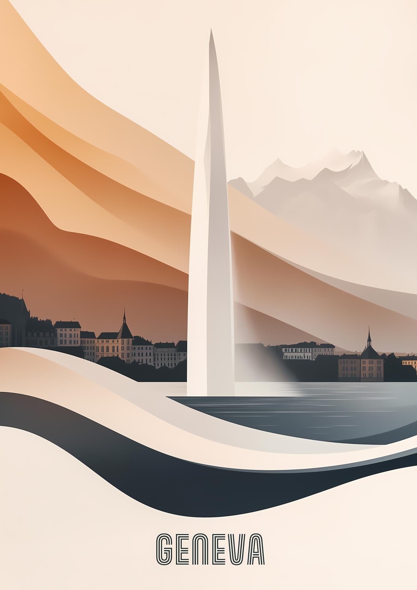 Geneva – The Iconic Jet d’Eau - Poster