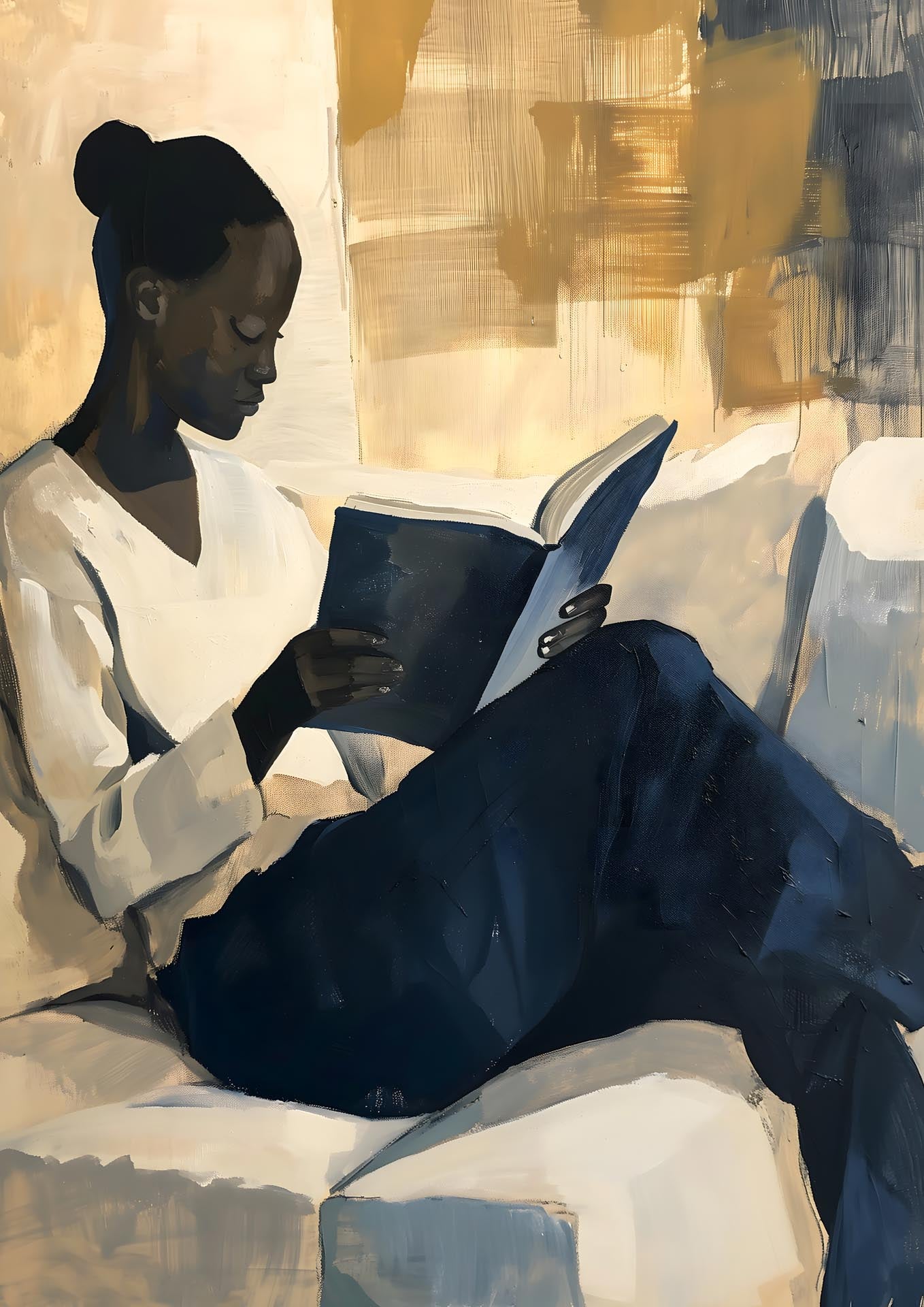 Girl reading a book - Poster