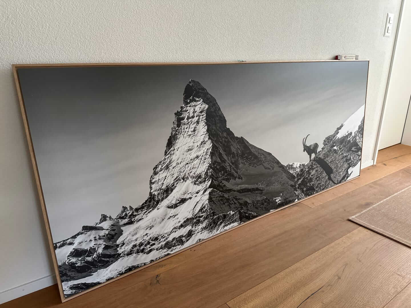 Ibex Before the Matterhorn - Large Alpine Wall Art XXL showcasing a majestic ibex against the iconic Matterhorn peak.