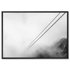 Lines Above the Alps – Alu-Dibond wall art featuring alpine cable lines fading into mist.