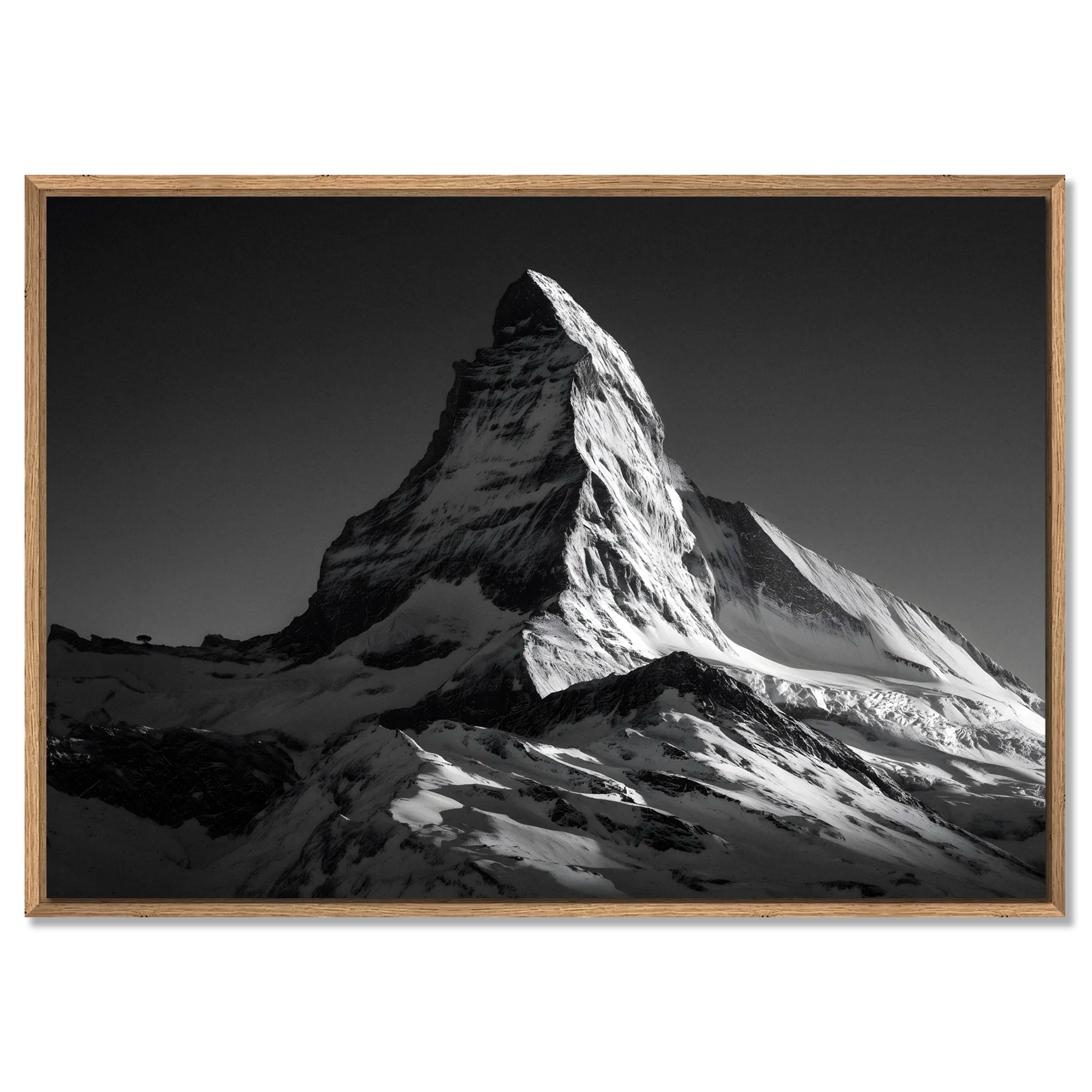 Matterhorn Light – Alu-Dibond wall art showcasing the majestic Matterhorn mountain in monochrome.