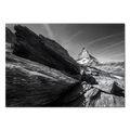 Matterhorn Lines – Alu-Dibond wall art showcasing the geometric beauty of the Matterhorn surrounded by alpine rock.
