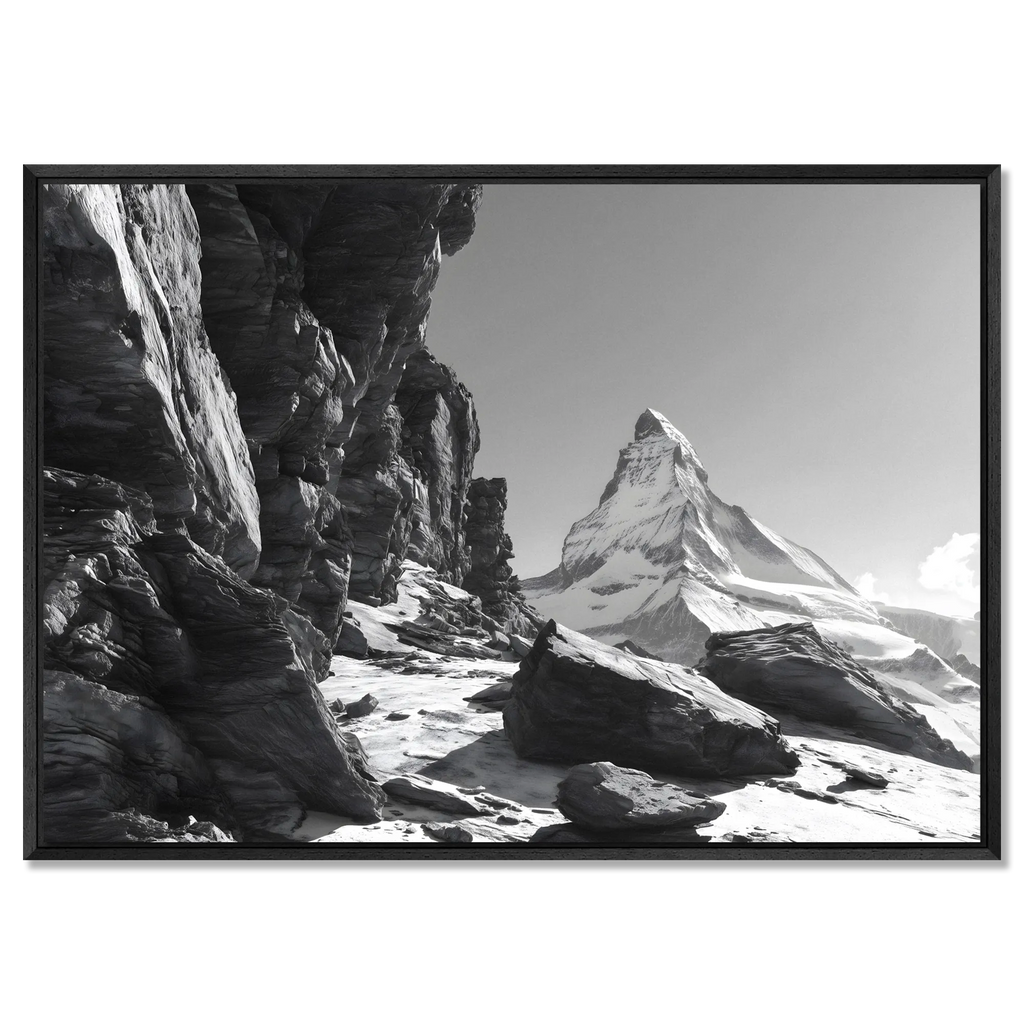 Matterhorn Path – Alu-Dibond wall art showcasing the majestic Matterhorn mountain with rugged alpine terrain.
