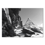 Matterhorn Path – Alu-Dibond wall art depicting the stunning Matterhorn against rugged alpine rocks.