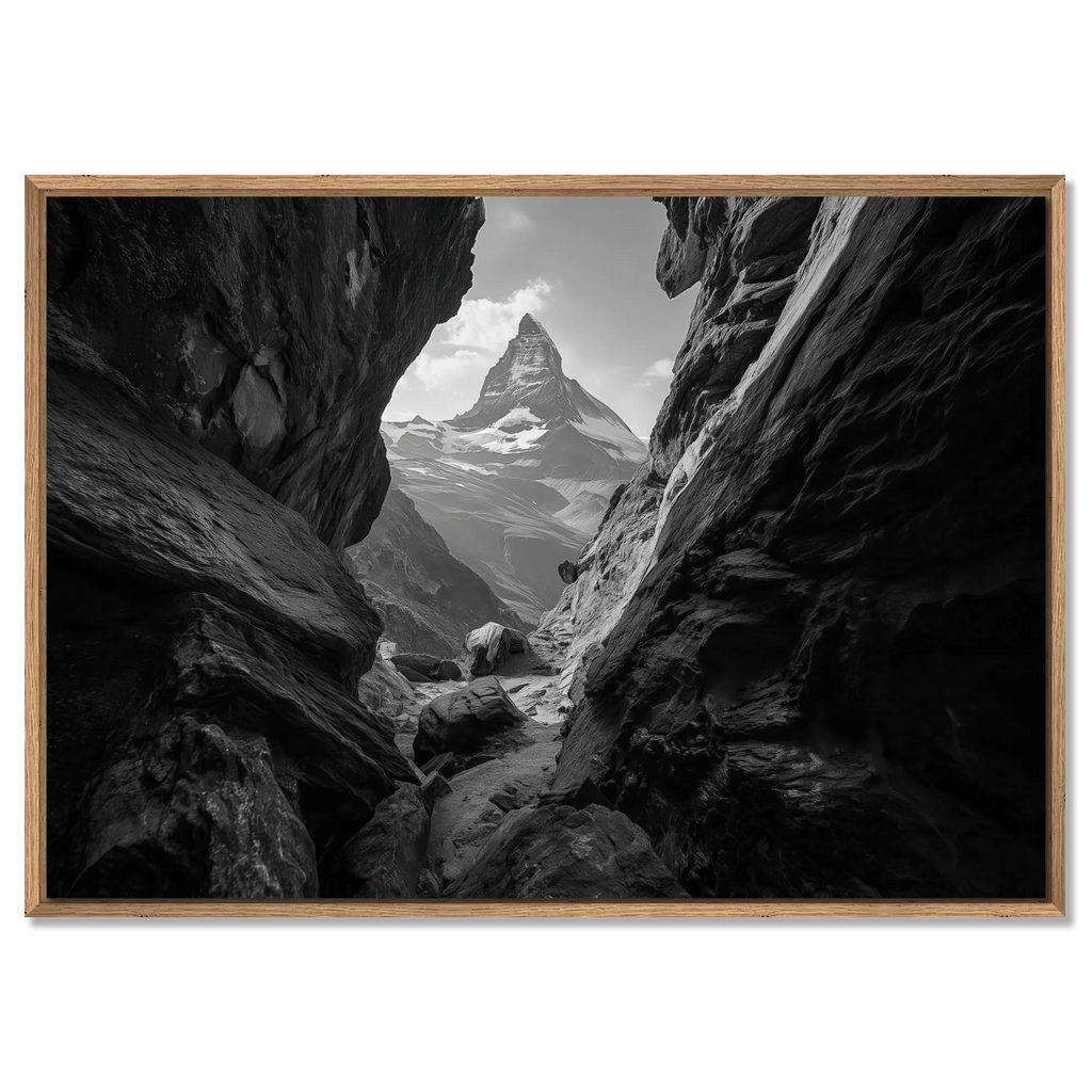 Passage to the Matterhorn – Alu-Dibond wall art showcasing a rocky passage leading to the Matterhorn.