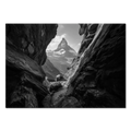 Passage to the Matterhorn – Alu-Dibond wall art depicting a rocky passage with the Matterhorn in the background.
