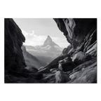 Path to the Matterhorn – Alu-Dibond wall art featuring the Matterhorn framed by rugged alpine rock.