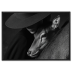 Quiet Bond of an Alpine Deer – Alu-Dibond wall art featuring a human figure with an alpine deer.