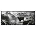 Silent Alpine Presence – Alu-Dibond wall art depicting cows on a mountain slope with a serene alpine backdrop.