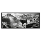 Silent Alpine Presence – Alu-Dibond wall art depicting cows on a mountain slope with a serene alpine backdrop.