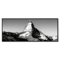 Silent Matterhorn Rise – Alu-Dibond wall art featuring the iconic Matterhorn in black and white.