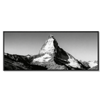 Silent Matterhorn Rise – Alu-Dibond wall art featuring the iconic Matterhorn in black and white.