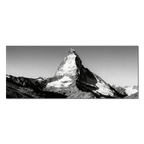 Silent Matterhorn Rise – Alu-Dibond wall art featuring a striking black-and-white image of the Matterhorn.