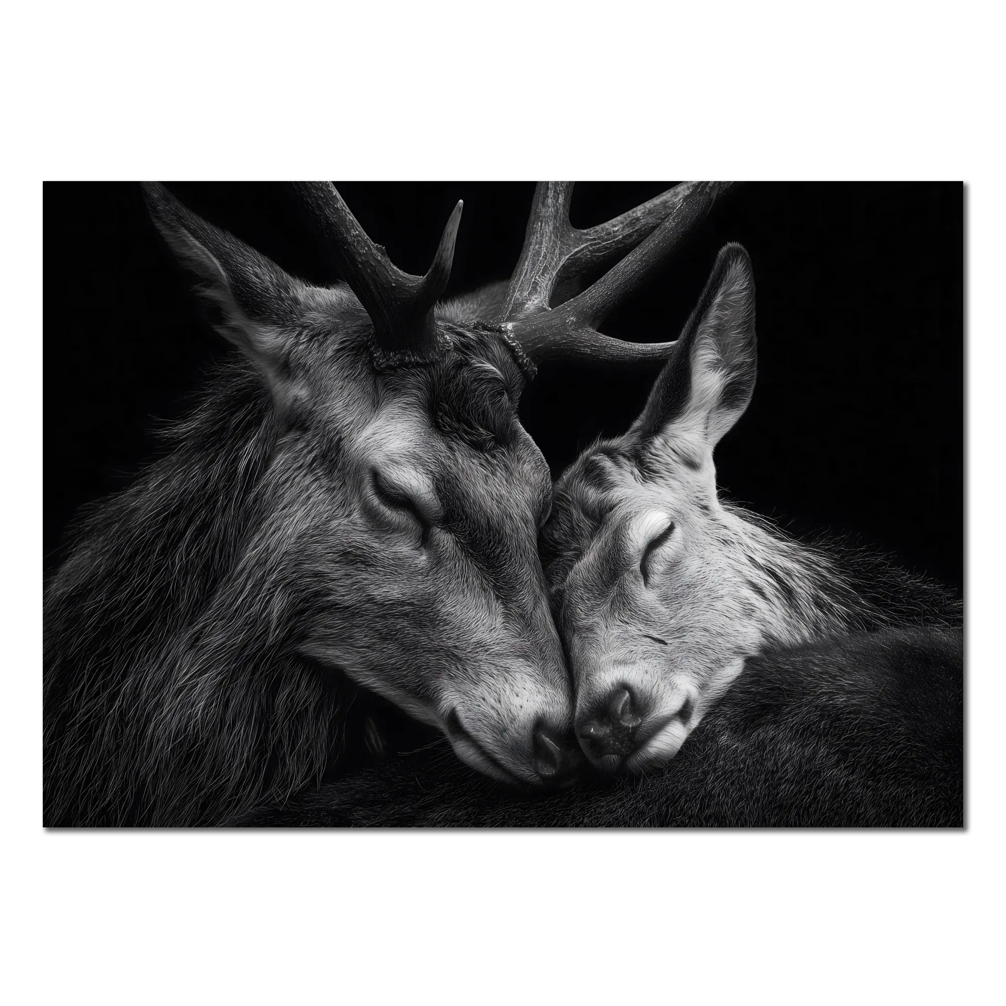 Tendresse de cerf - Déco murale Alu-Dibond