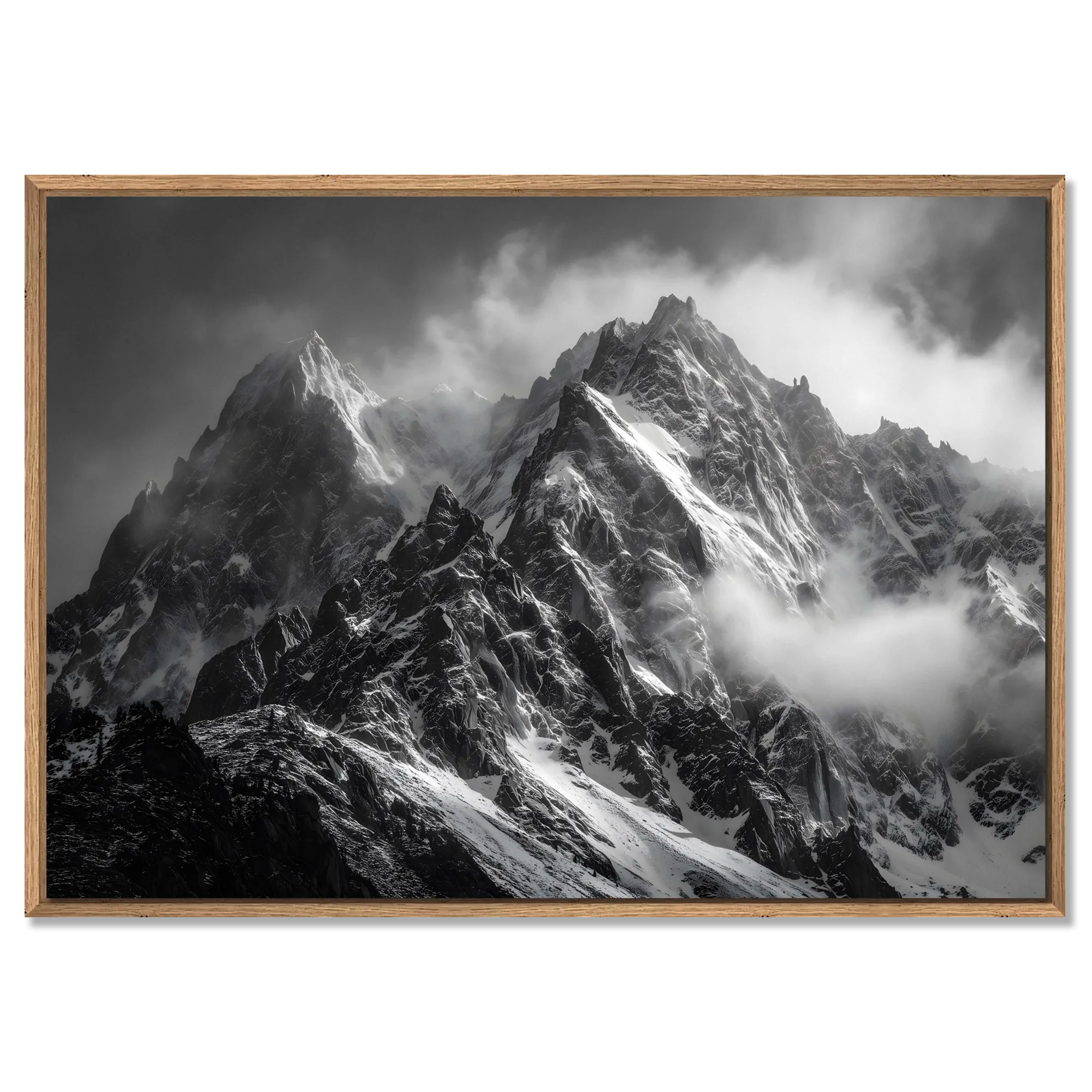 The Majesty of the Alps – Alu-Dibond wall art showcasing powerful mountain ridges and dramatic clouds.