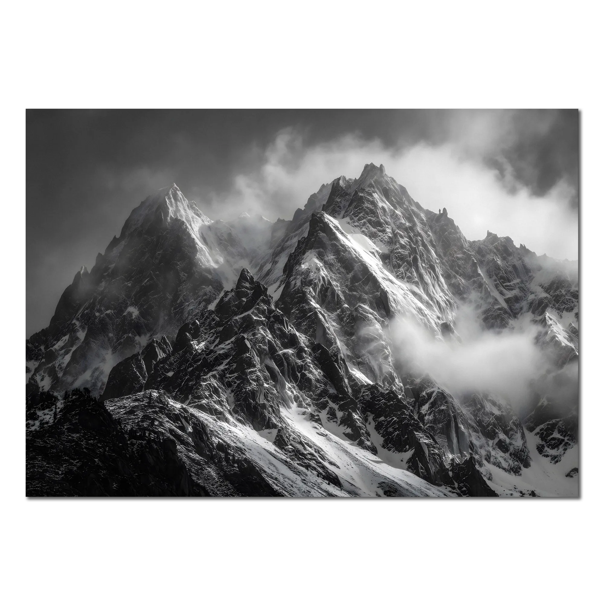 The Majesty of the Alps – Alu-Dibond wall art showcasing powerful mountain ridges and dramatic alpine scenery.