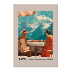 Meeting of girls near the mountains - Poster