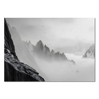 Above the Clouds – Alu-Dibond wall art capturing alpine peaks and mist for serene home decor.