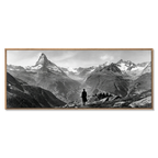 Alone with the Matterhorn – Alu-Dibond wall art featuring a solitary figure facing the iconic mountain landscape.
