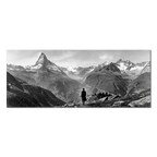 Alone with the Matterhorn – Alu-Dibond wall art featuring a solitary figure in an expansive alpine landscape.