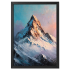 Alps Ember - Poster featuring an alpine peak above misty ridges with soft blue and lavender tones.