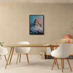Alps Ember - Poster showcasing a mountain in soft tones, perfect wall art for modern minimalist decor.