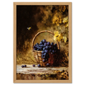 Alps Gilded Harvest - Poster featuring a basket of grapes in warm autumn tones with a bee, perfect for cozy interiors.