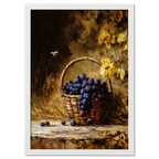 Alps Gilded Harvest - Poster featuring a basket of purple grapes in warm autumn tones with a bee.