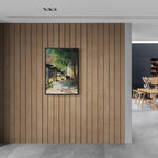 Alps Homestead - Poster displayed on a wooden wall, enhancing modern minimalist interior with rural charm.