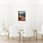 Alps Picnic - Poster showcasing a serene alpine lake and picnic setup, ideal for wall art decor.