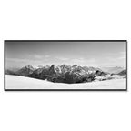 Bernese Alps Endless Horizon – Alu-Dibond wall art showcasing a panoramic view of snow-covered mountains.