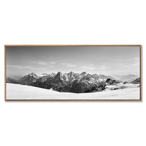 Bernese Alps Endless Horizon – Alu-Dibond wall art featuring a panoramic view of snow-covered peaks.