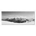 Bernese Alps Endless Horizon – Alu-Dibond wall art showcasing stunning mountain panorama in black and white.