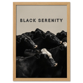 Black Serenity - Poster featuring black cows in a calm, minimal composition with a neutral background.