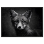 Charm of a fox - Alu-Dibond wall art featuring a close-up of a fox's calm gaze and elegant fur details.