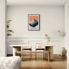 Morning in Chamonix - Poster displayed in a modern dining room, showcasing serene mountain artwork as wall art.
