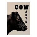 Cow Wagyu - Poster featuring a detailed side portrait of a black Wagyu cow on a minimalist background.