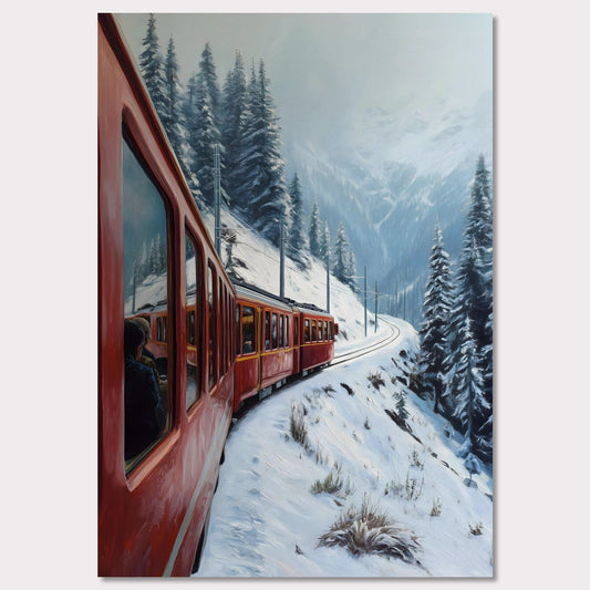Poster titled 'Red Train, White Curve' from ArtDarts
