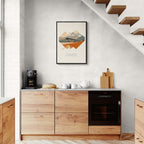 Davos – Geometric Harmony - Poster displayed in a modern kitchen as stylish wall art.