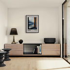 Davos - One Look, and You’re Back Again - Poster displayed in a modern living room setting, showcasing wall art.