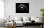 Dignity of a bear - Alu-Dibond wall art displayed in a modern living room, showcasing its calm power and strength.