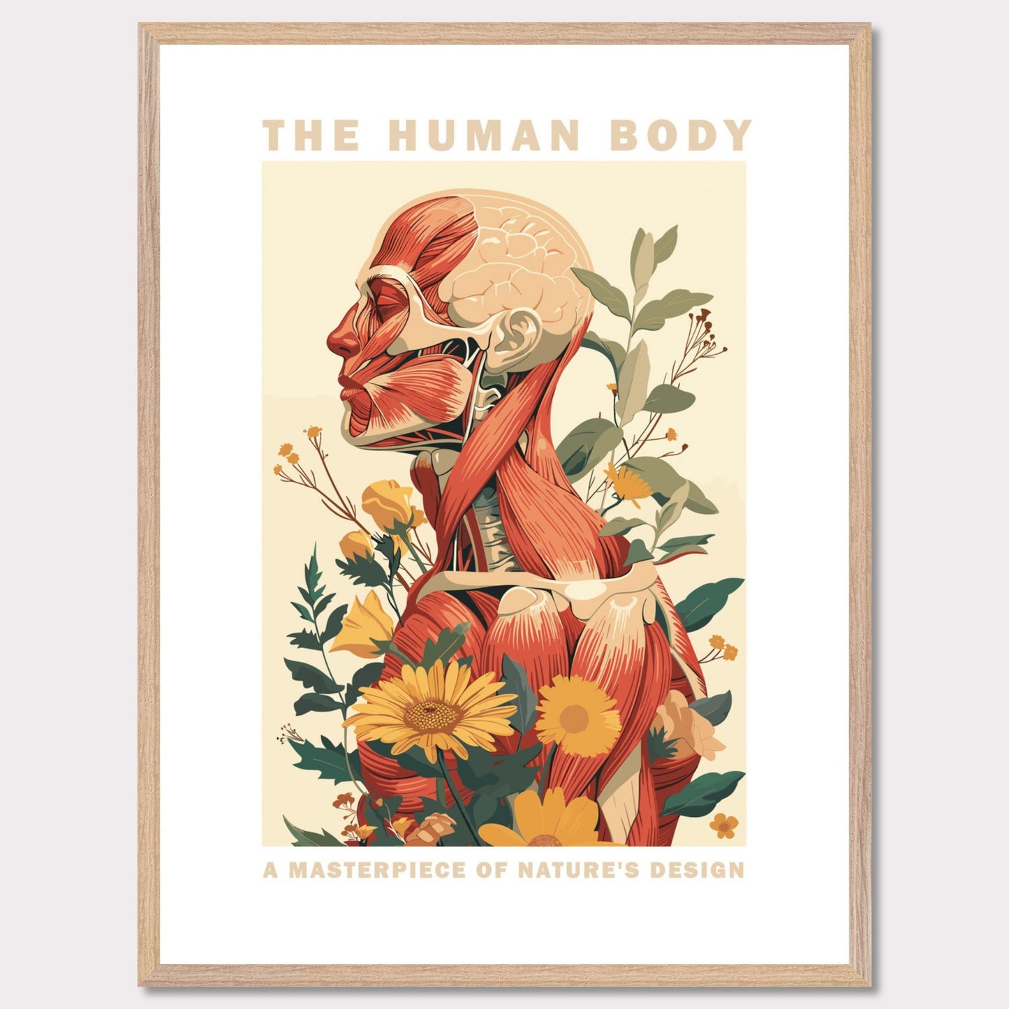 Human Design - Poster with a wooden frame