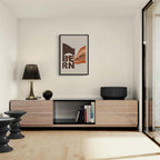 Flowing Heritage of Bern - Poster displayed in a modern living room interior with minimalist decor.
