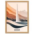 Geneva – The Iconic Jet d’Eau - Poster showcasing the Jet d’Eau and Lake Geneva with modern art style.