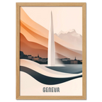 Geneva – The Iconic Jet d’Eau - Poster showcasing the Jet d’Eau and Lake Geneva with modern art style.