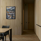 Gstaad - Poster displayed in a modern minimalist interior featuring warm wood tones and elegant design.