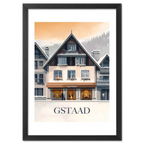 Gstaad – Luxury & Tradition - Poster featuring a luxury boutique in a snowy alpine setting.
