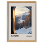 Gstaad - Where Nature Meets Elegance - Poster featuring a serene winter landscape of Gstaad, Switzerland.